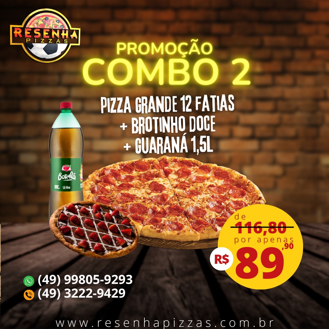 Combo 40cm(12 fatias) + broto + guarana 1,5L 